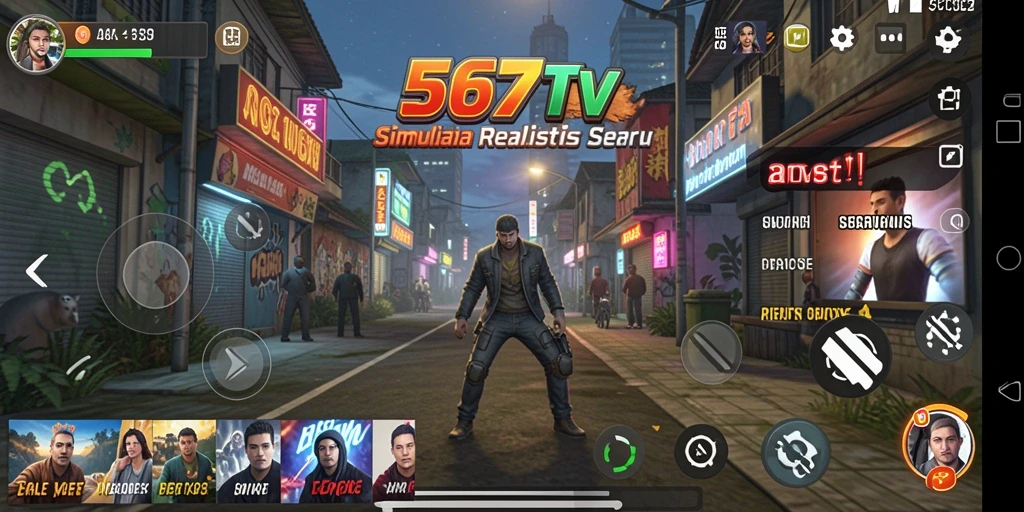 Screenshot yang menampilkan gameplay simulasi menonton yang seru.