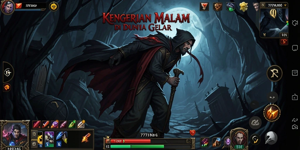 Screenshot dari gameplay <strong>777AG</strong> yang menakutkan dan gelap.