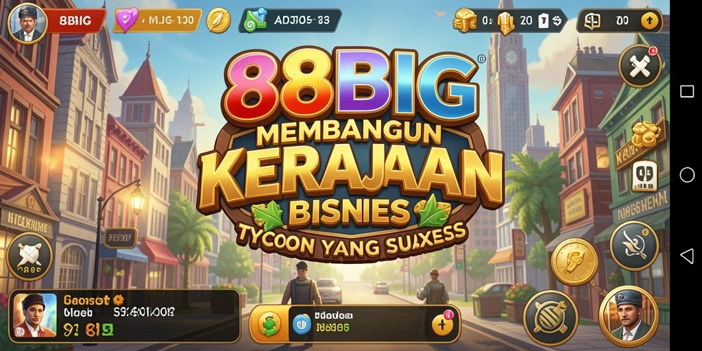 Tampilan game 88BIG dengan aksi membangun tycoon yang seru.