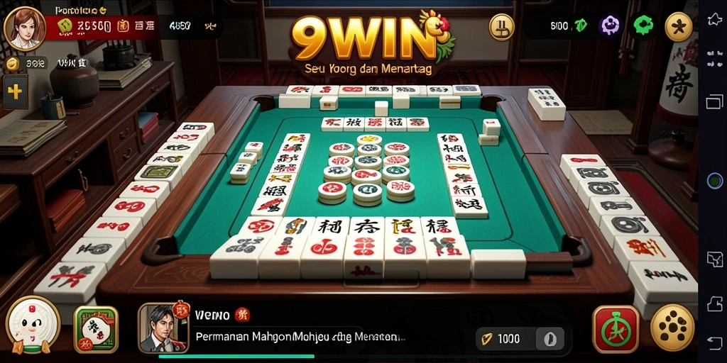 Screenshot gameplay 9WIN yang menampilkan keindahan Mahjong.