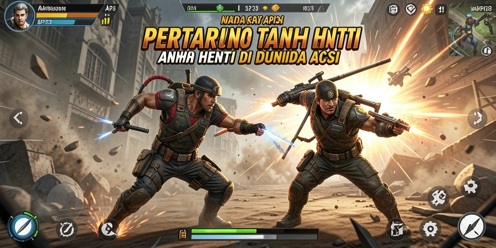 Tangkapan layar utama API33 menampilkan aksi mendebarkan dalam pertempuran.