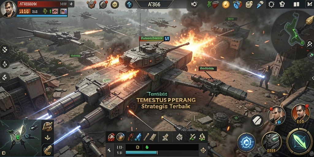 Tampilan gameplay AT866 dengan pertempuran TPS yang intens.