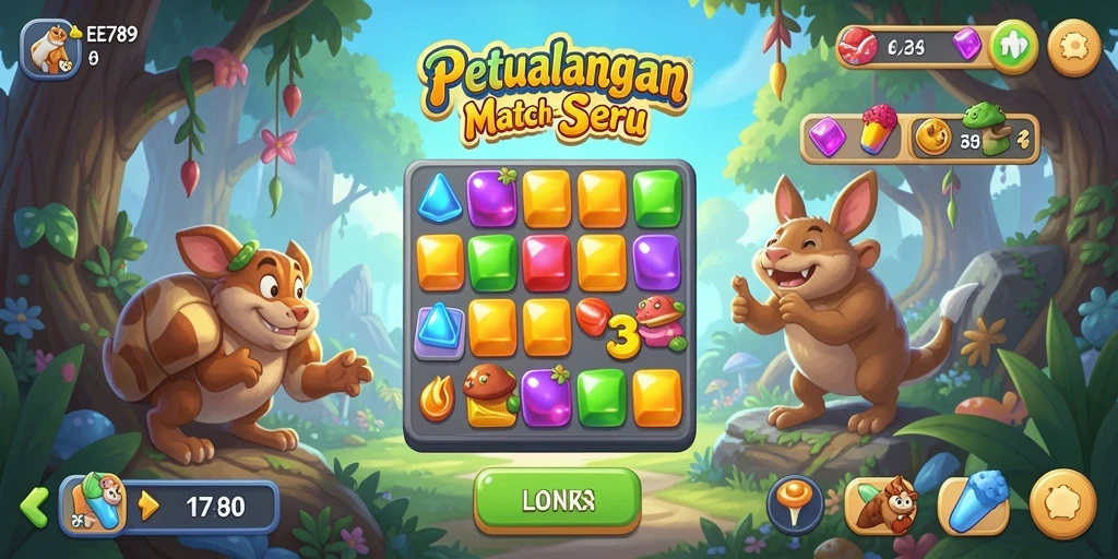 Tampilan gameplay seru dari game Match-3 EE789.