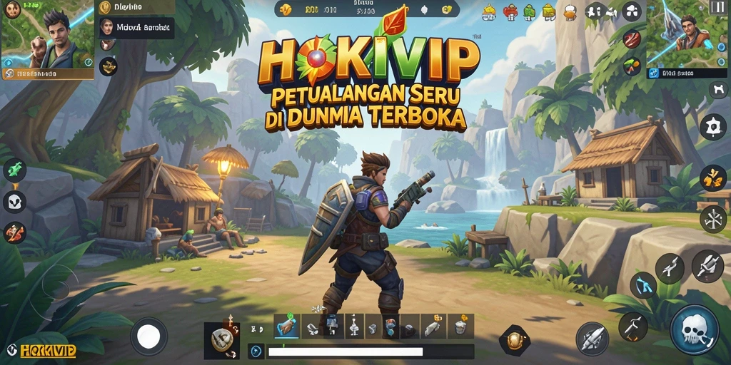 Gameplay HOKIVIP yang menampilkan eksplorasi dunia terbuka.