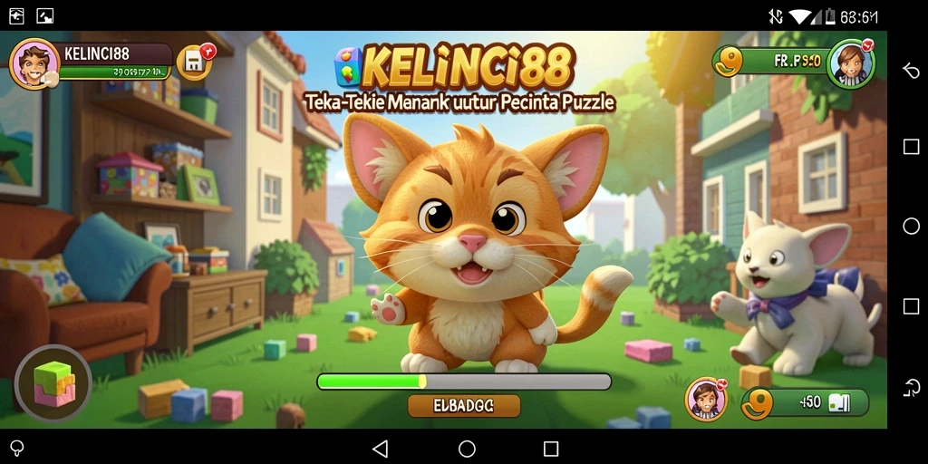 Tampilan gameplay KELINCI88 yang penuh warna dan menantang.