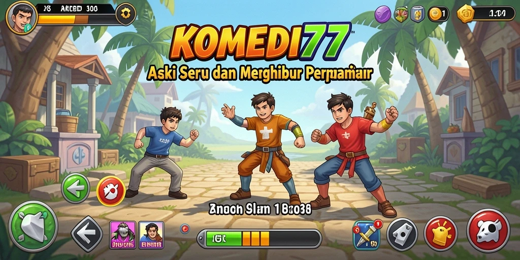 Tampilan gameplay seru KOMEDI77 yang memadukan aksi dan humor.