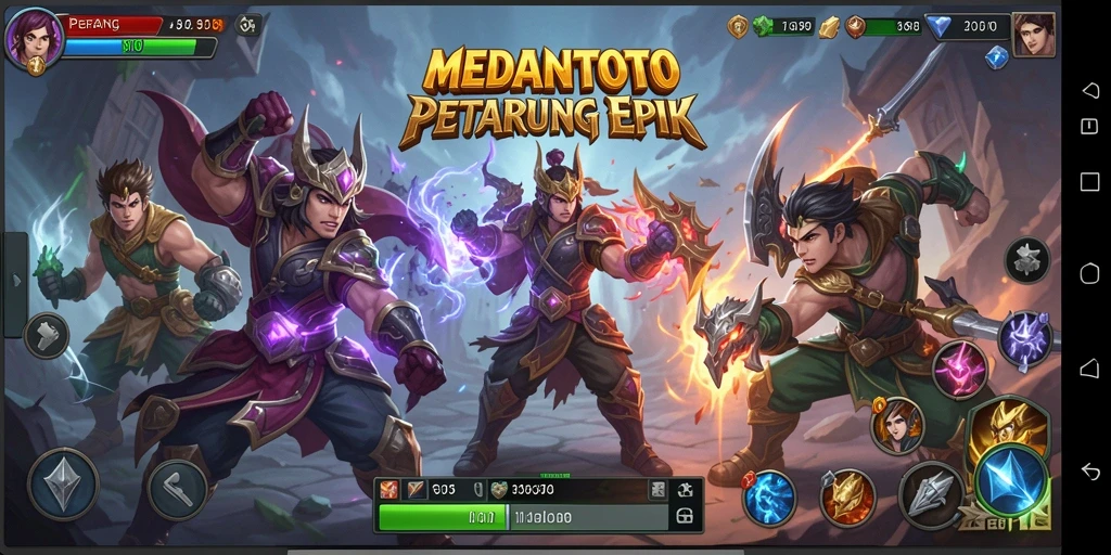 Tampilan seru gameplay MEDANTOTO dengan pertarungan dinamis.