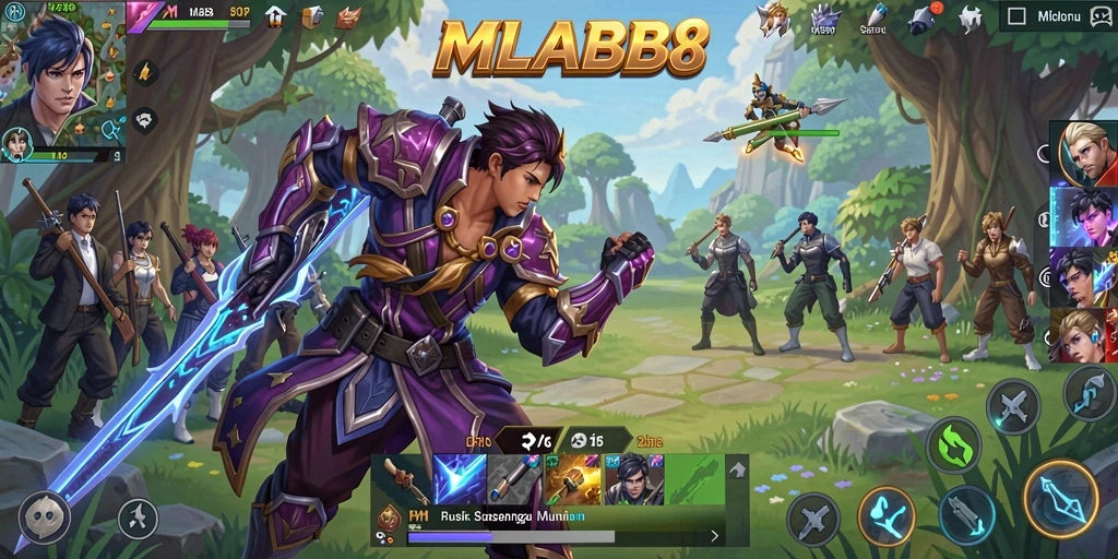 Tampilan gameplay MLBB8 yang menakjubkan dan penuh warna.