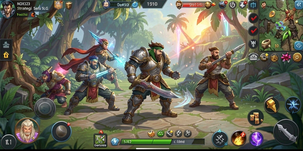Tampilan menakjubkan dari gameplay strategi SLG NOX123.