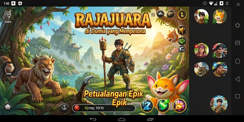 Tangkapan layar dari gameplay RAJAJUARA yang menarik dan penuh aksi.