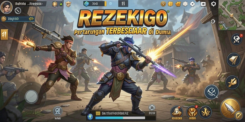 Gameplay intens dan seru di REZEKIGO Battle Royale.