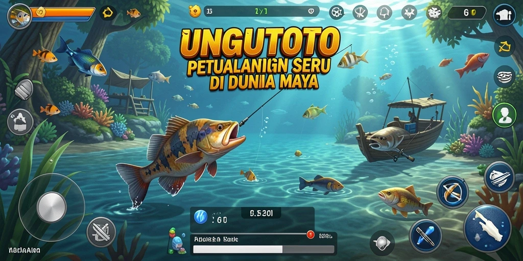 Gameplay Fishing yang seru dan interaktif di UNGUTOTO.